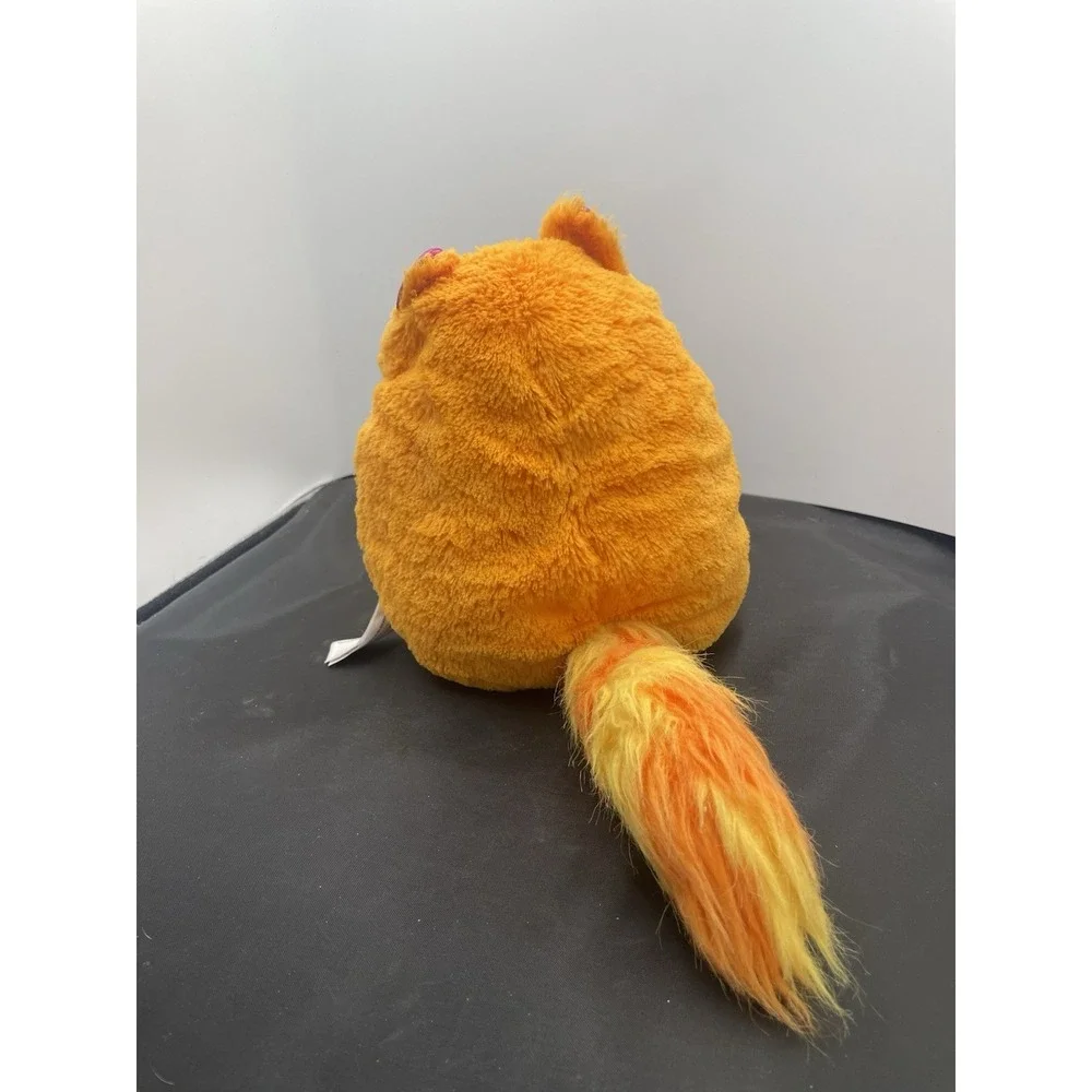Misfittens Plush Tabby Cat w/ Tie Orange & Pink Soft Fluffy 9